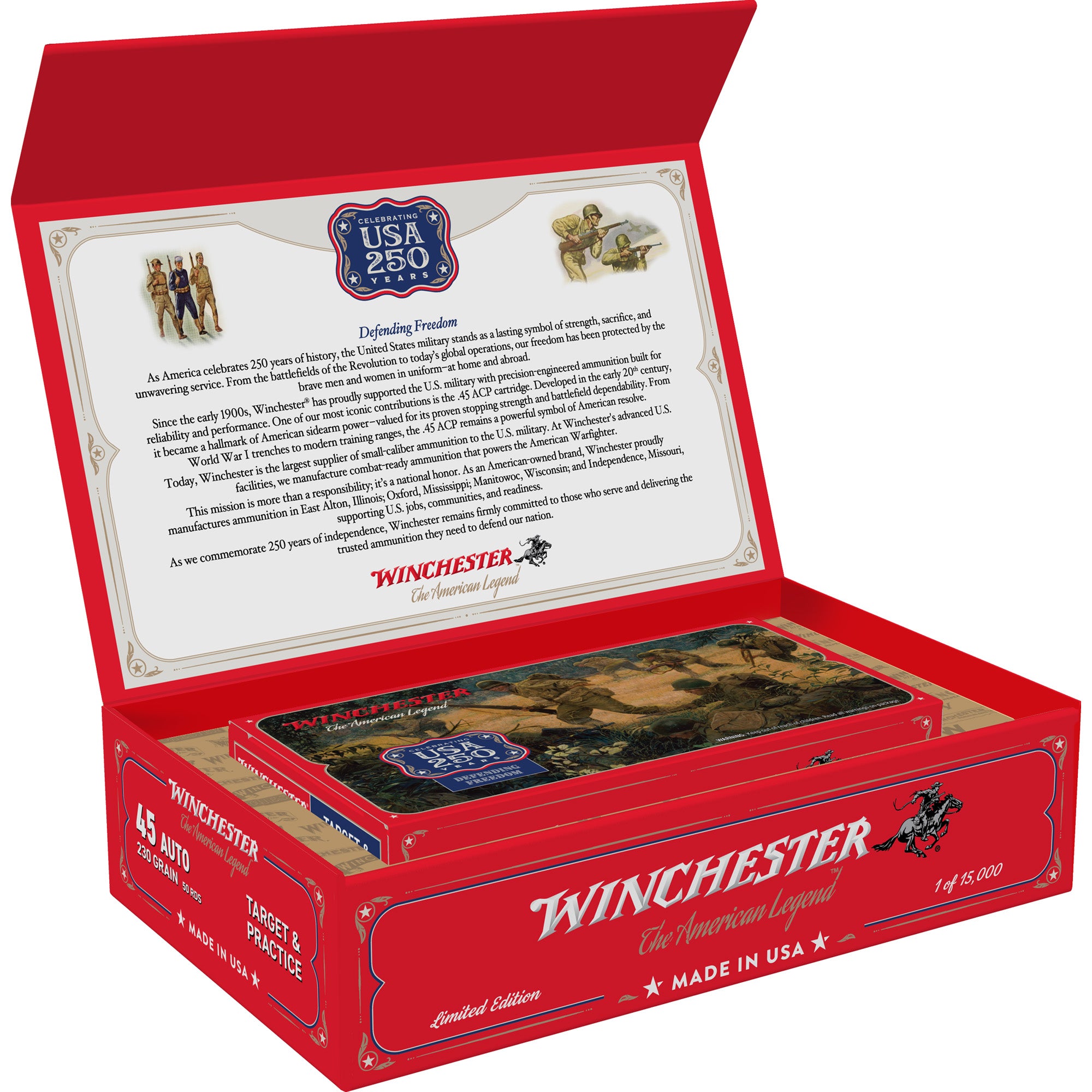 WIN USA 250TH 45ACP 230GR FMJ 50/300