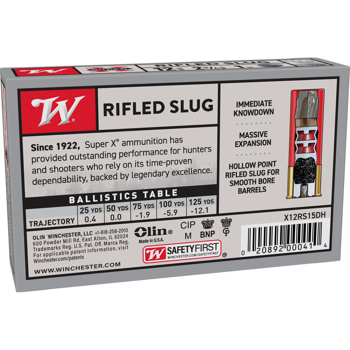 WIN SPRX 12GA 2.75 1OZ RIFLED 5/250