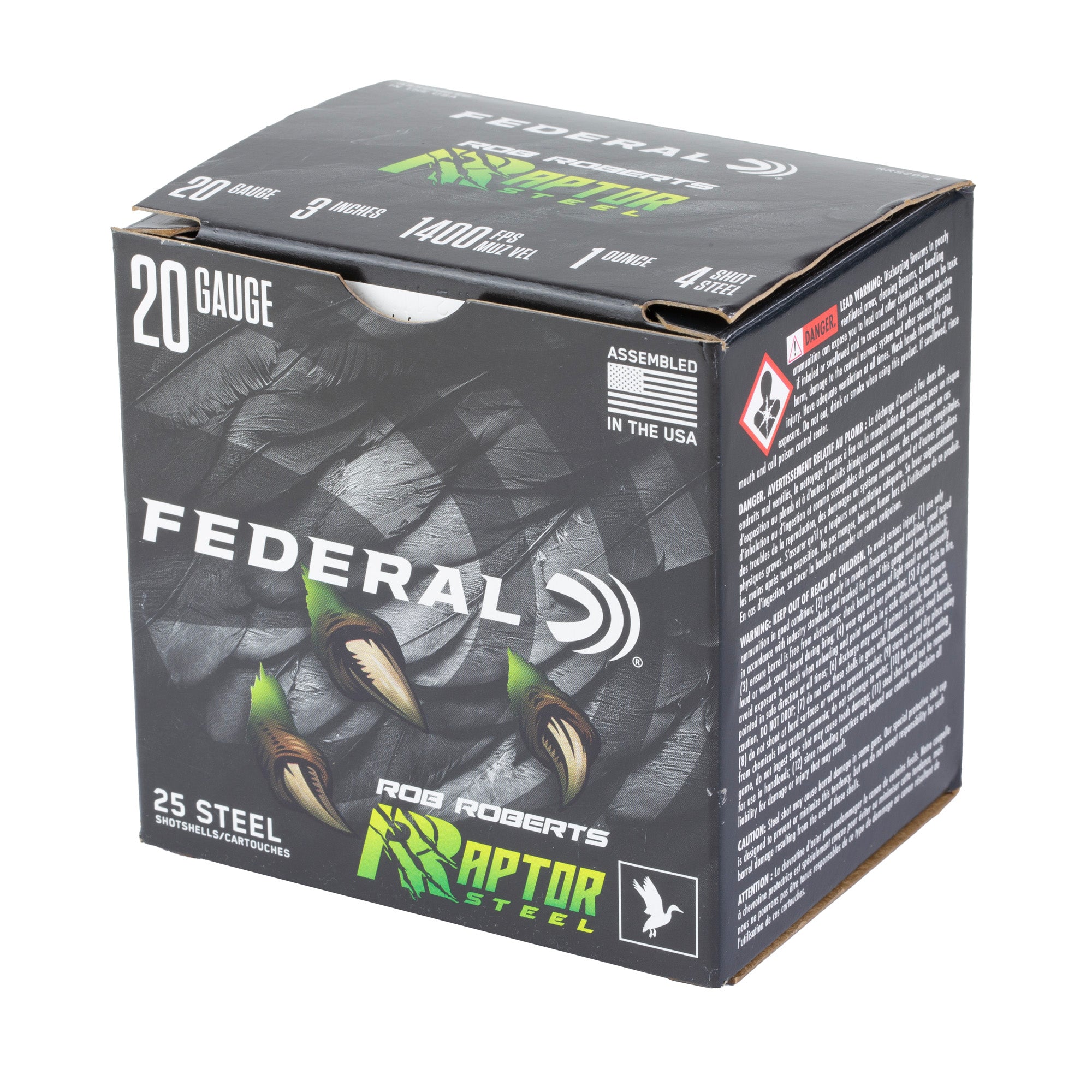 FED RAPTOR STEEL 20GA 3 1OZ #4 25