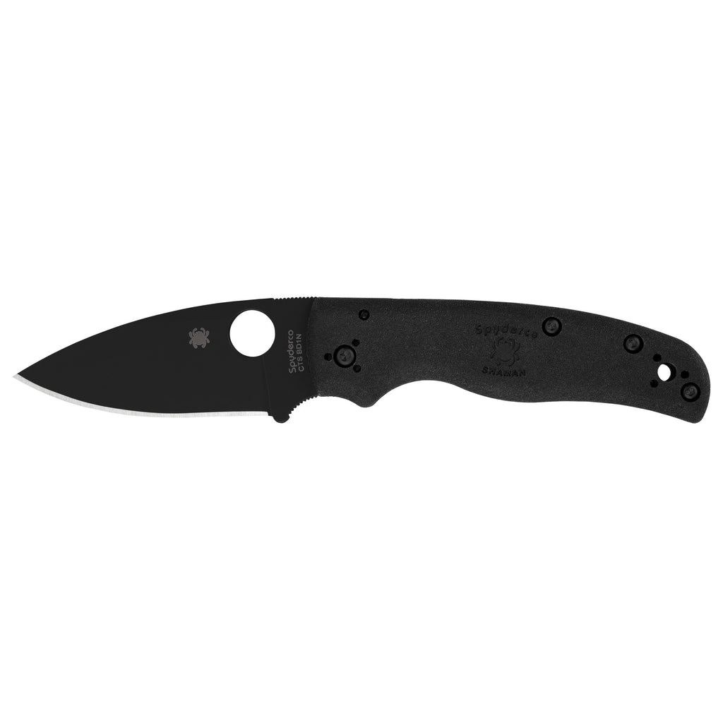 SPYDERCO SHAMAN LW 3.58 BLK PLAIN