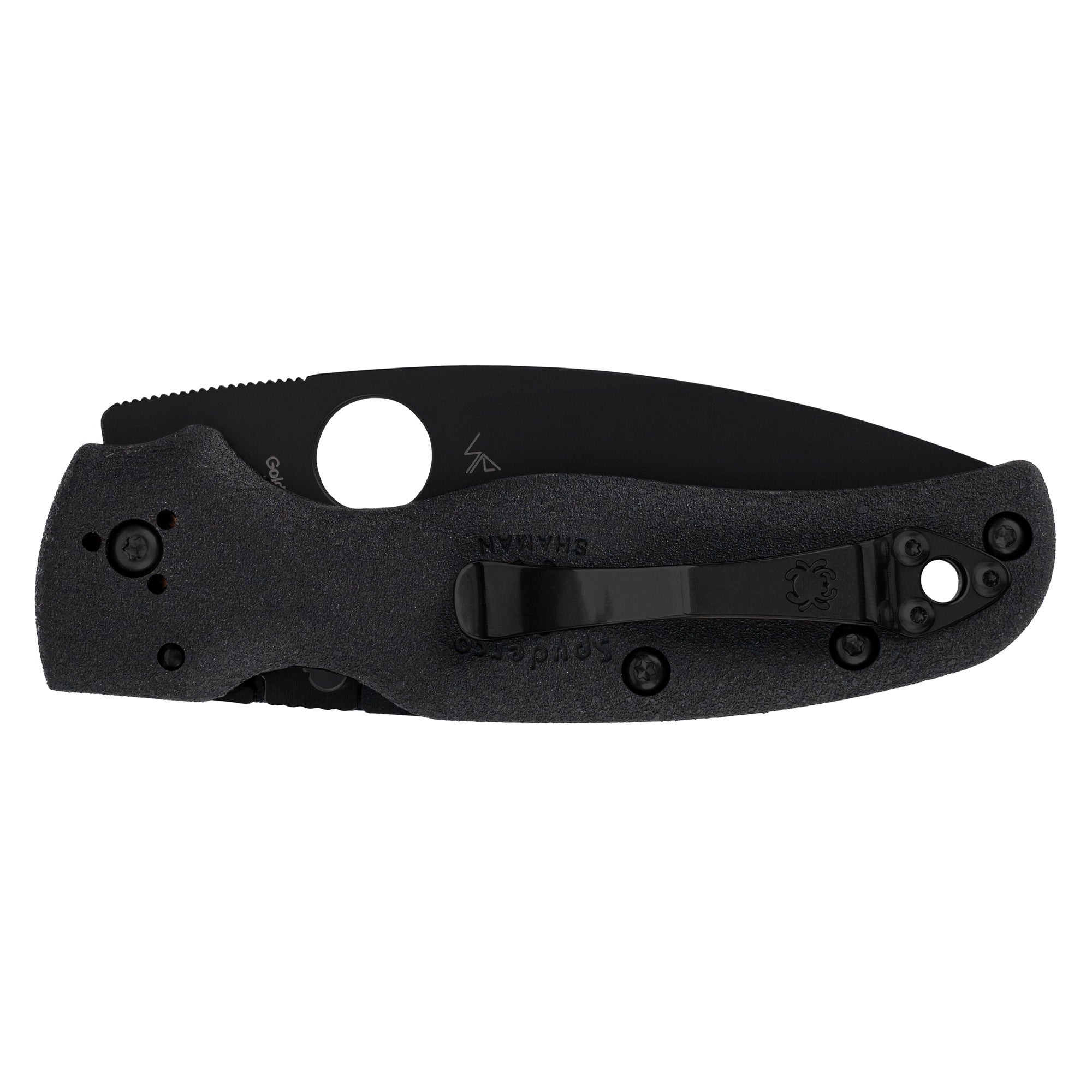 SPYDERCO SHAMAN LW 3.58 BLK PLAIN