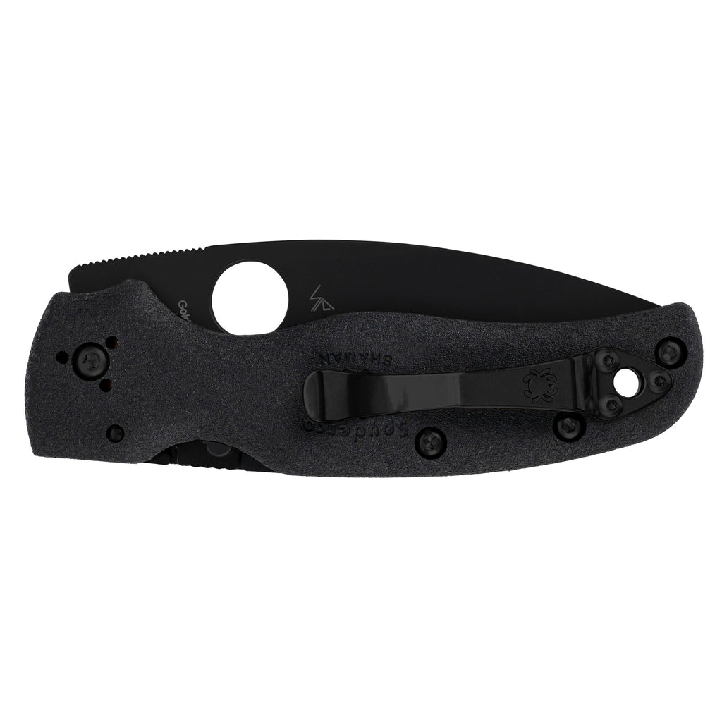 SPYDERCO SHAMAN LW 3.58 BLK SRTD