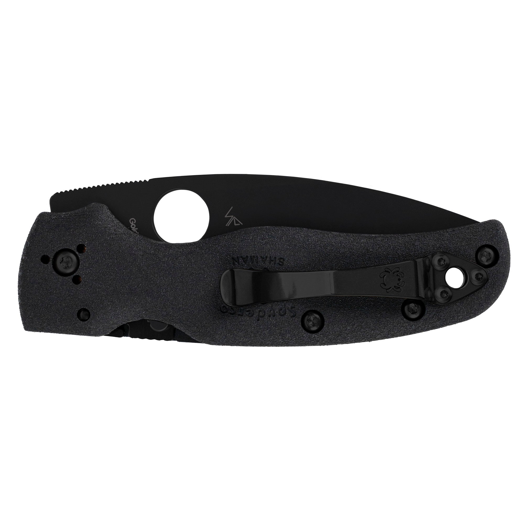 SPYDERCO SHAMAN LW 3.58 BLK SRTD