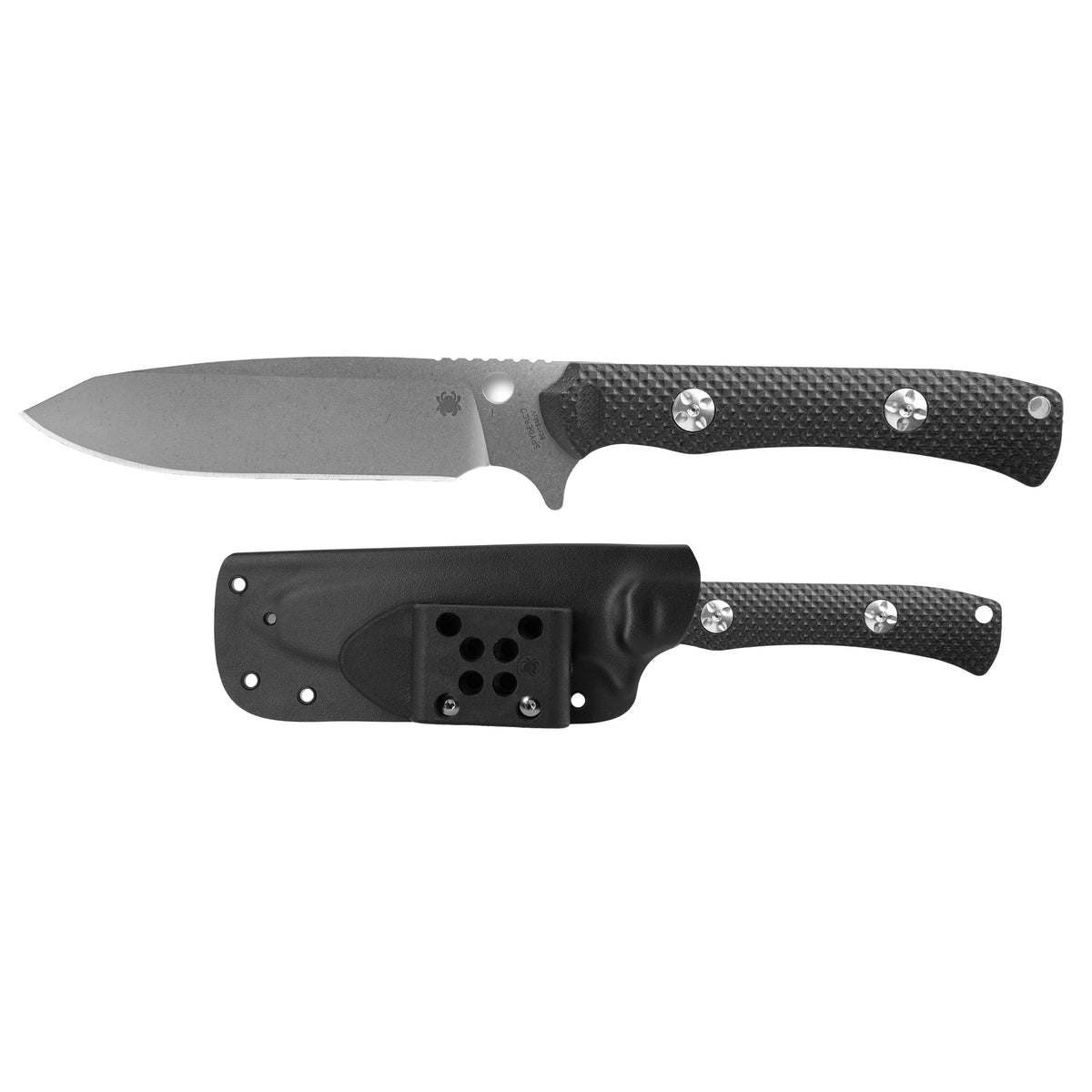 SPYDERCO SKOLI 4.68 BLK/SLV SHEATH