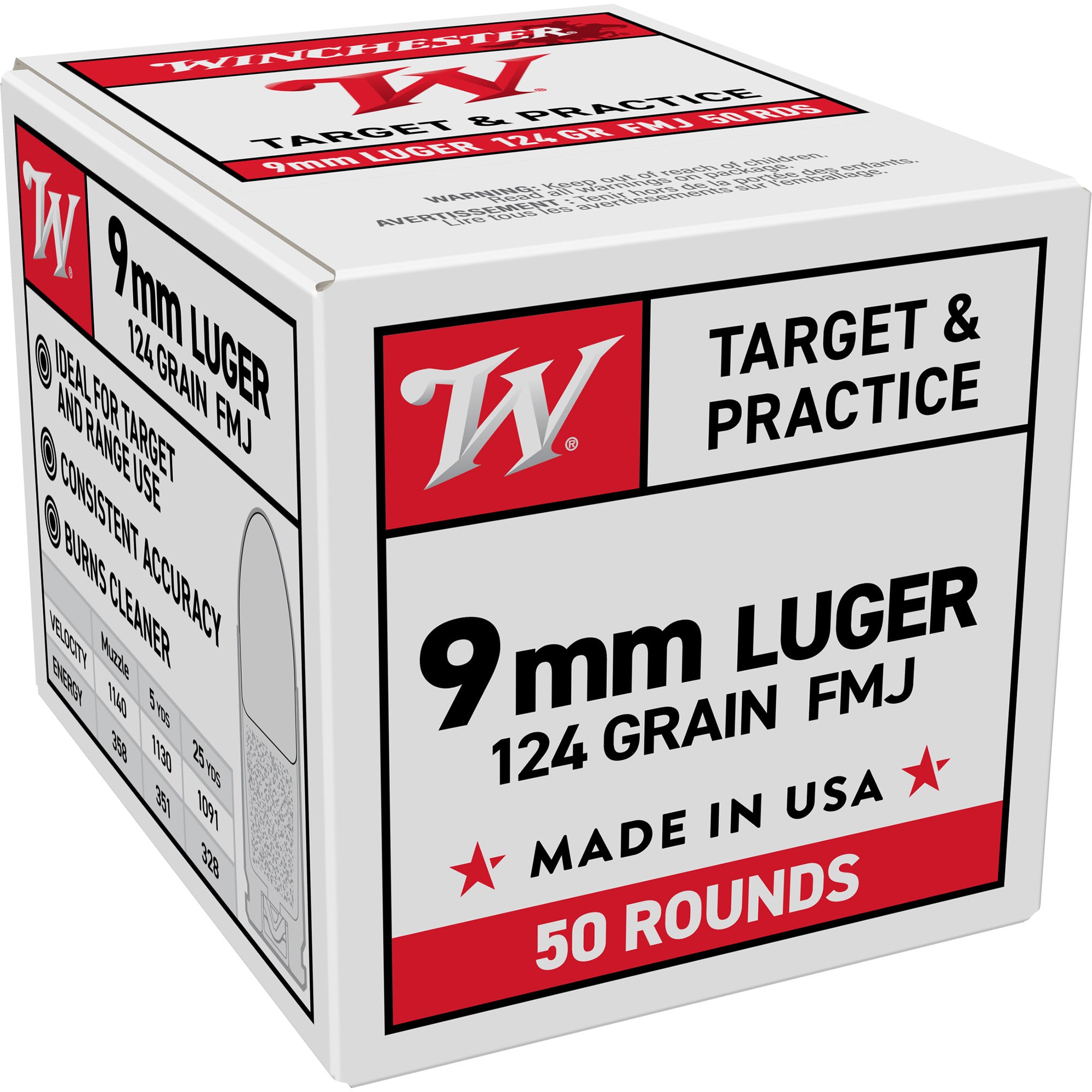 WIN USA WB 9MM 124GR FMJ 50/1000