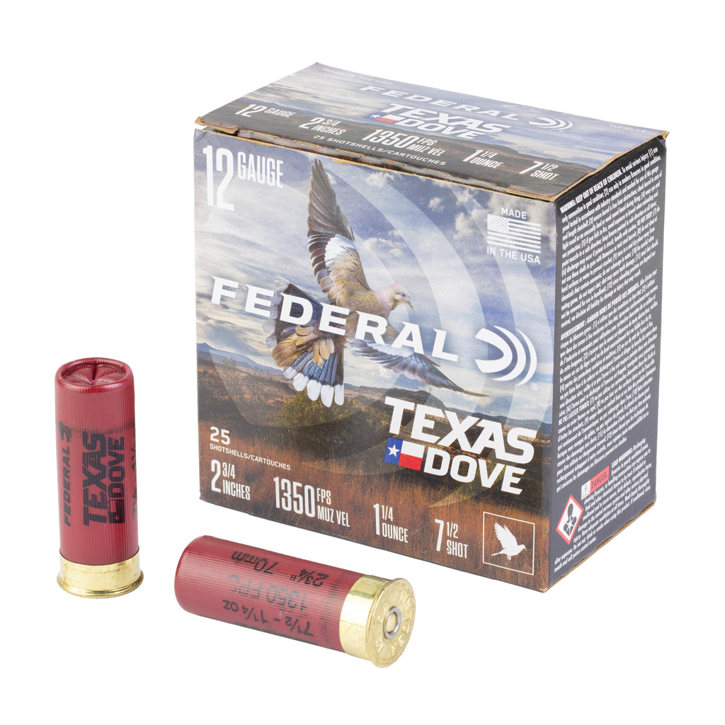 FED TX DOVE 12GA 2.75 1 1/4OZ #7.5