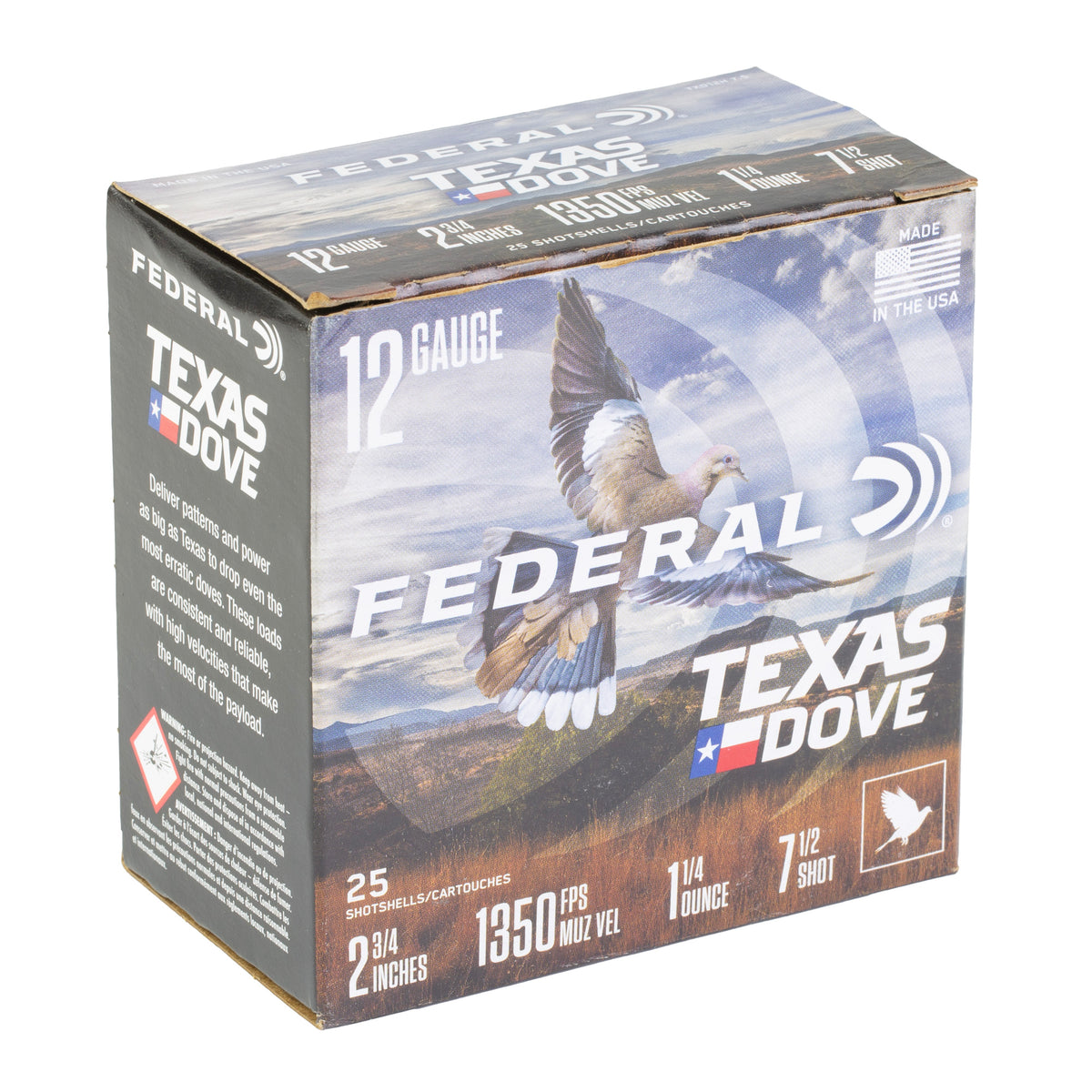FED TX DOVE 12GA 2.75 1 1/4OZ #7.5