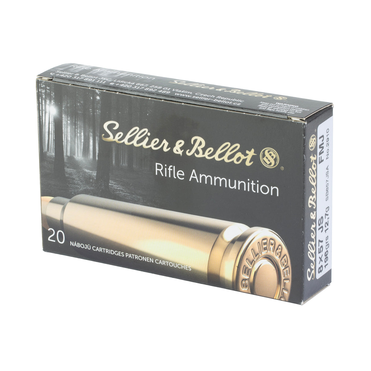 S&B 8X57 196GR JS FMJ 20/400