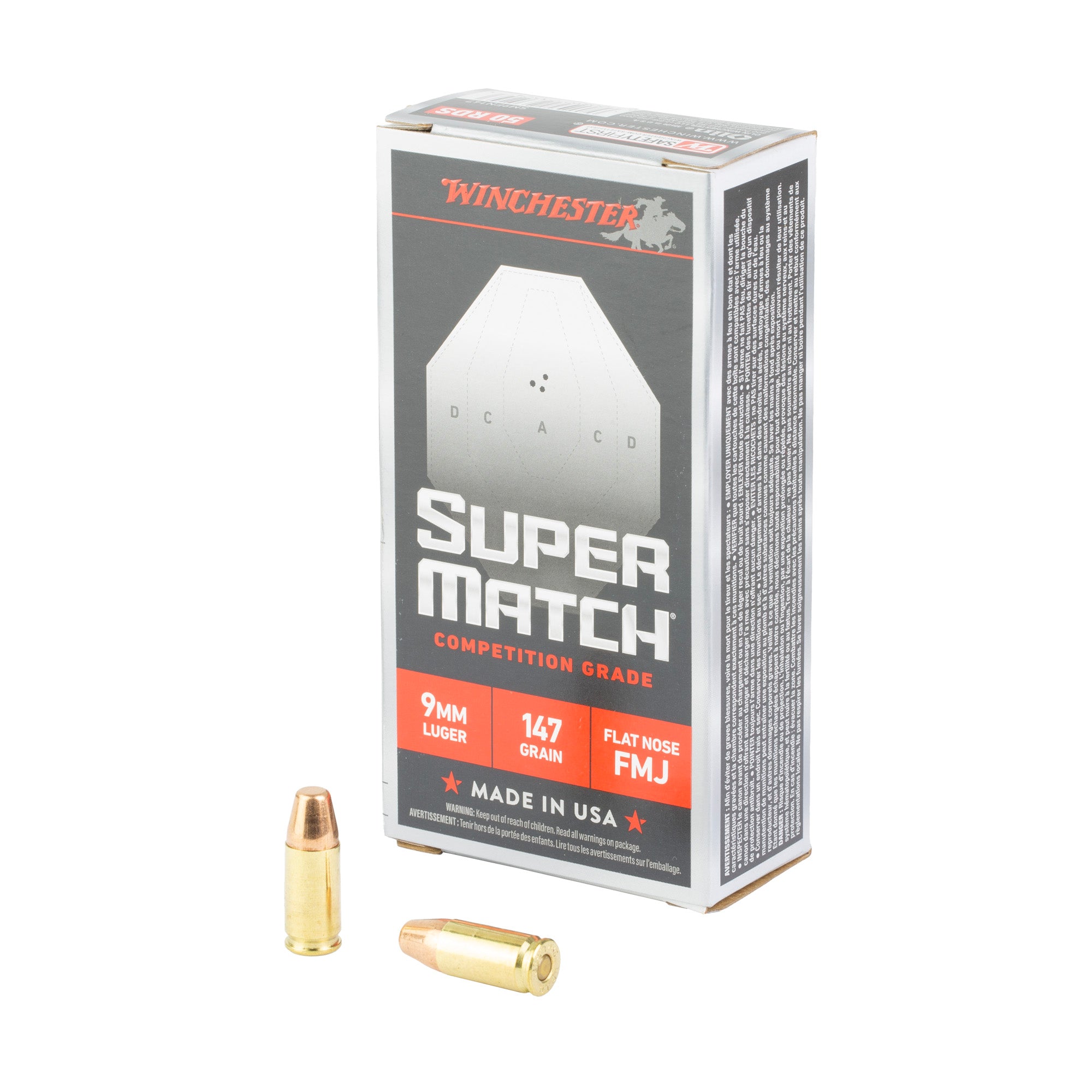 WIN SUPER MATCH 9MM 147GR FN 50/500