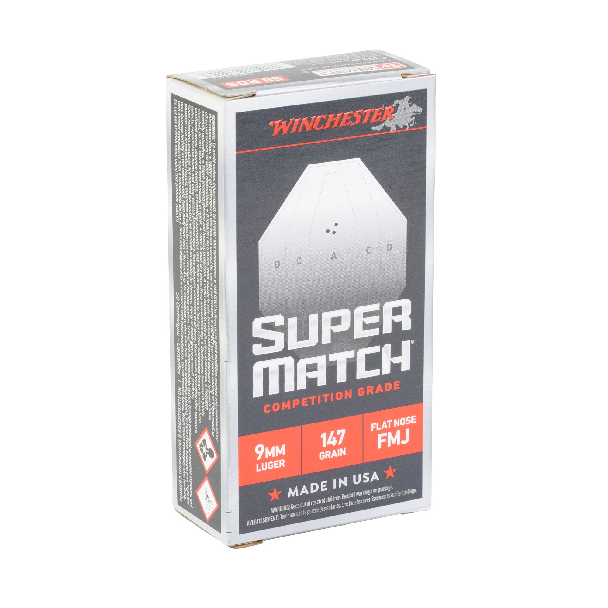 WIN SUPER MATCH 9MM 147GR FN 50/500