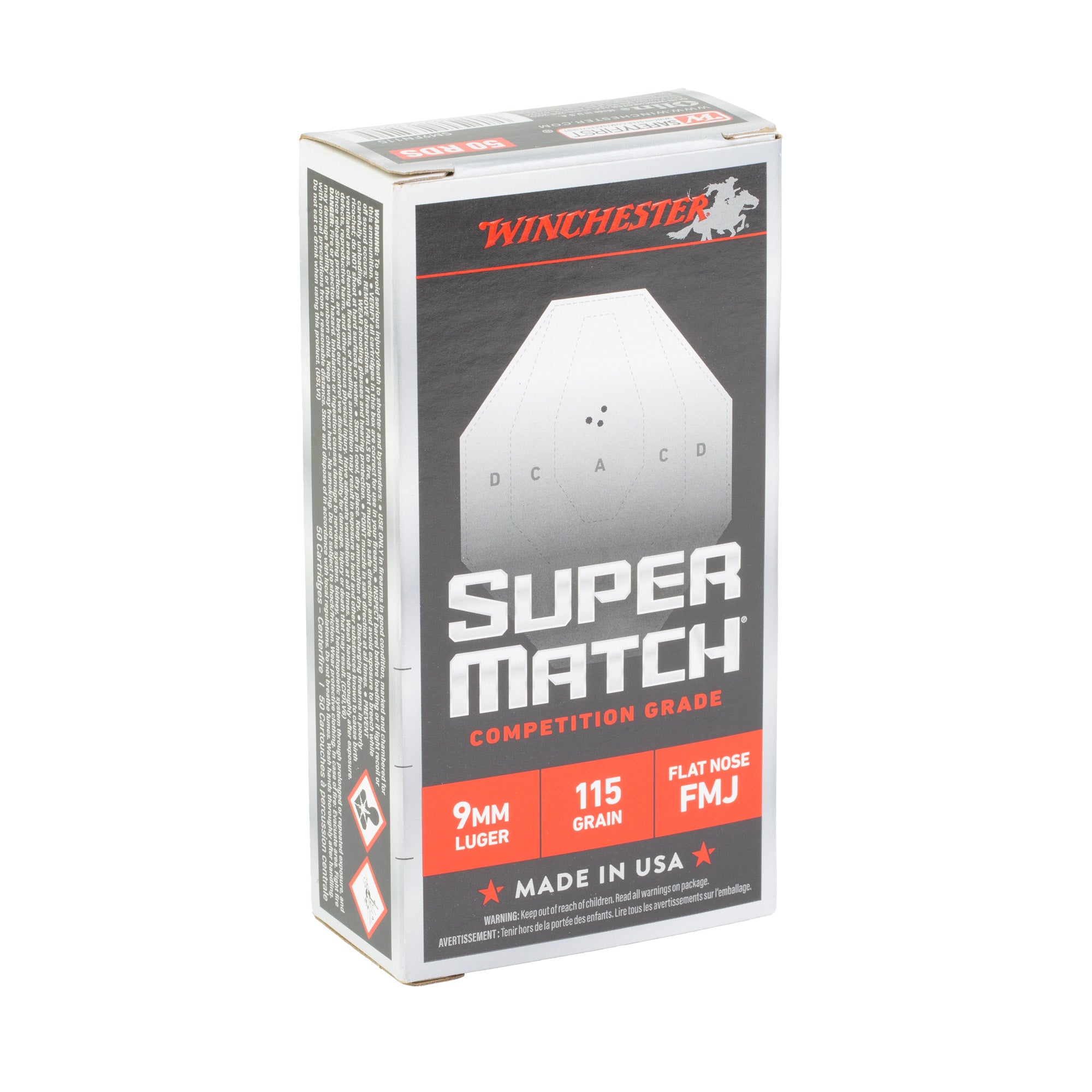WIN SUPER MATCH 9MM 115GR FN 50/500