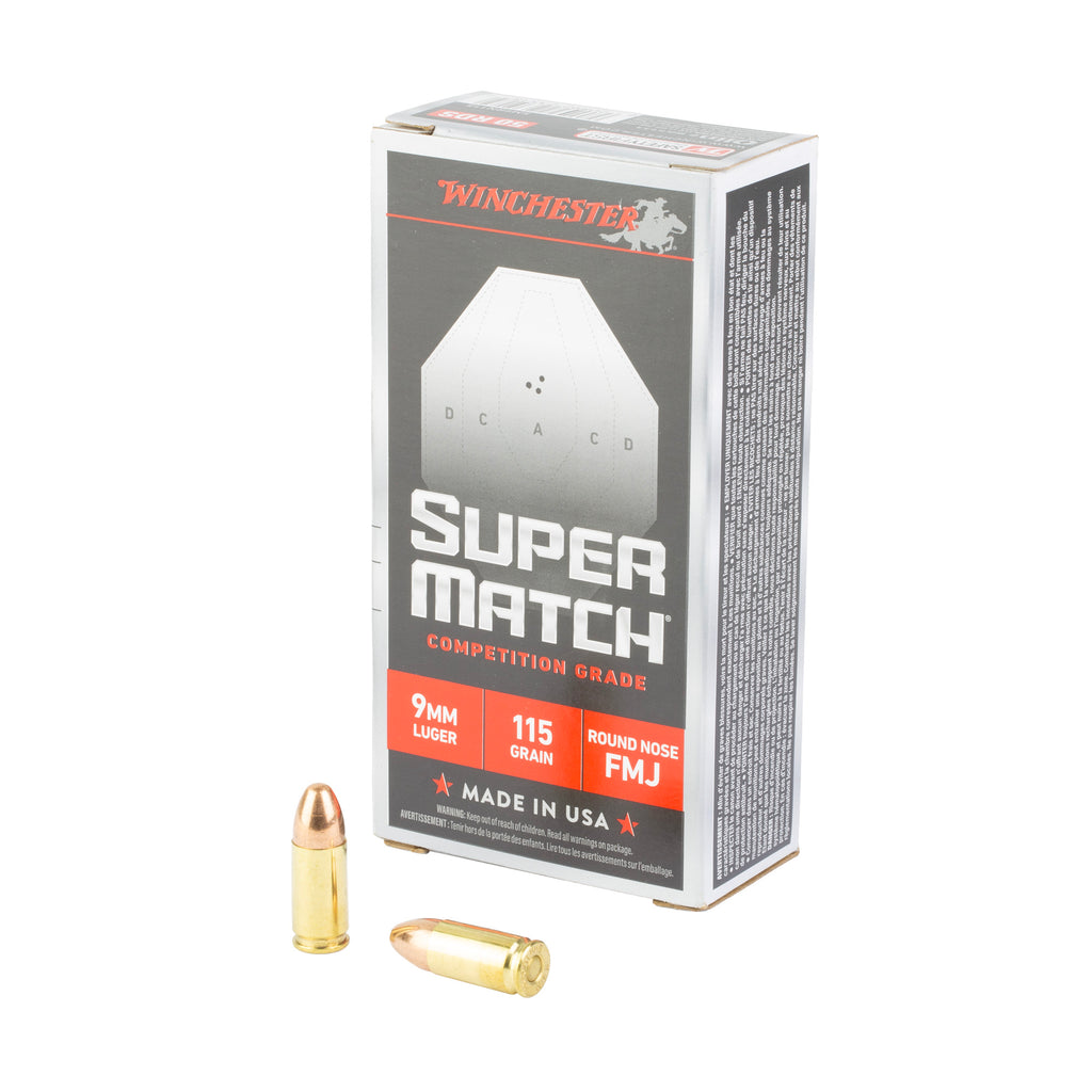 WIN SUPER MATCH 9MM 115GR RN 50/500