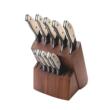 Bear & Son 10 Piece Block Set Fixed Kitchen Knives White Smooth Bone with Walnut Block