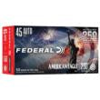 Federal 250th Anniversary USA Handgun Ammunition .45 Auto 230gr FMJ 890 fps 50/ct