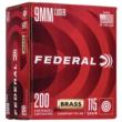 Federal Champion Handgun Ammunition 9mm Luger 115 gr FMJ 1125 fps 1000/ct Case(5-200/ct)