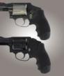 Hogue S&W J Frame Round Butt Centennial/Polymer Bodyguard Rubber Tamer Grip - Black
