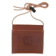 Riven Leather Diaphragm Call Pouch and Lanyard Brown