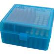 MTM Flip Top Ammo Box for .223/.204 Ruger/6x47 100 Rounds Clear Blue