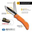 Outdoor Edge RazorPro S Replaceable Blade Folding Knife 3-1/2" Drop Point Blade with Fold Out Saw Orange