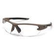 Pyramex Venture Gear Semtex 2.0 Shooting Glasses Tan Frame with Clear Anti-Fog Lens