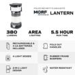 Police Security Flashlights MORF 2-in-1 Lantern 380 Lumen Black