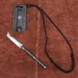 Templar Neck Knife Black Powder D2 Tanto Silver