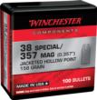 Winchester JHP Bullets 38 SPL/357 MAG .357" 158gr 100/ct