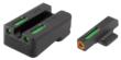 Truglo TFX Pro Tritium/Fiber-Optic Day/Night Sights Fit Kimber 1911 models w/ FIXED REAR SIGHT - Orange Outline Front/Rear Green