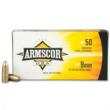 Armscor Handgun Ammunition 9mm Luger 124 gr FMJ 1090 fps 50/ct
