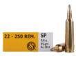 Sellier & Bellot Rifle Ammunition .22-250 Rem 55 gr SP 20/ct