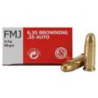 Sellier & Bellot Pistol & Revolver Ammo .25 Auto 50 gr FMJ 748 fps 50/ct